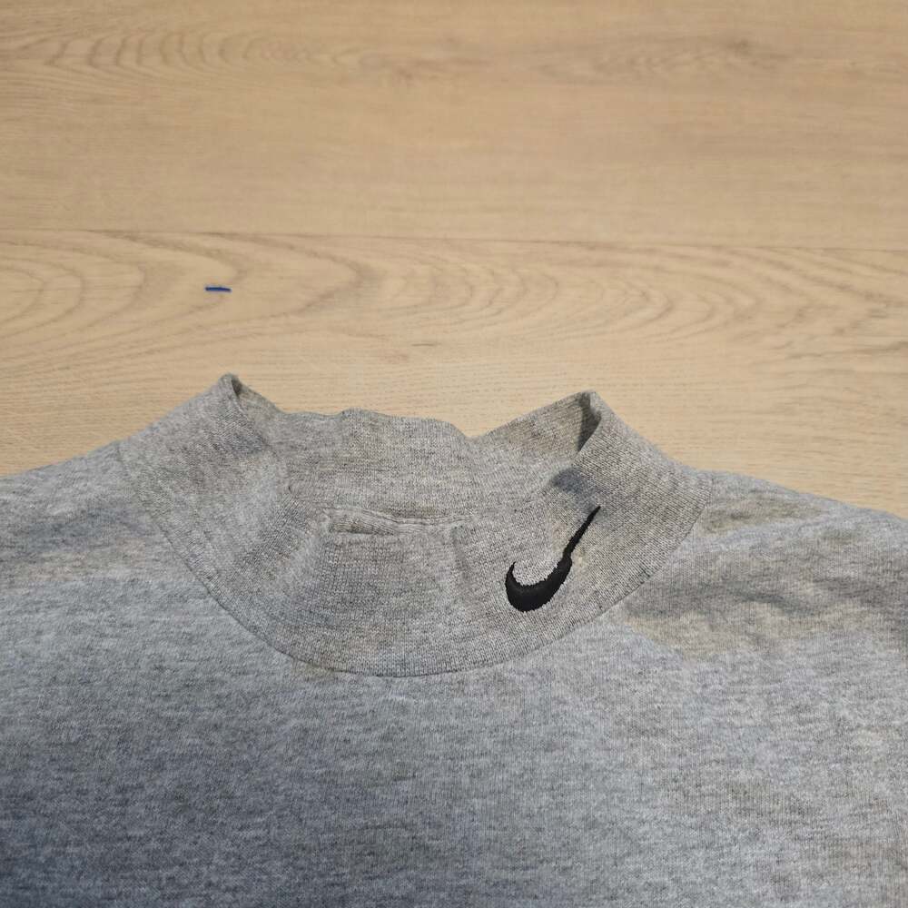Vintage Nike Mock Neck Long Sleeve Shirt Gray XXL Made in USA